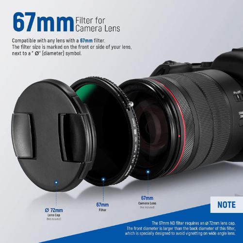 NEEWER 2in1 67mm Variable ND/CPL Filter ND2–ND32