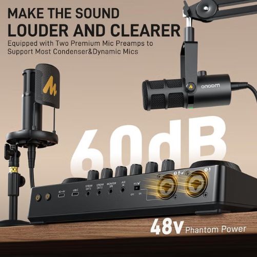 Maono Caster E2 Gen2 Dual XLR Input Audio Interface