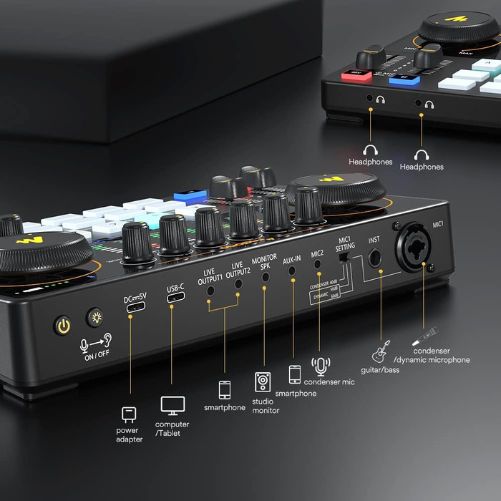 MAONO Caster AME2 10-Channel Podcast Audio Interface
