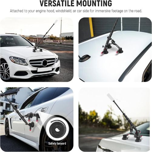Neewer 3-in-1 Suction Cup Car Mount Kit with Extension