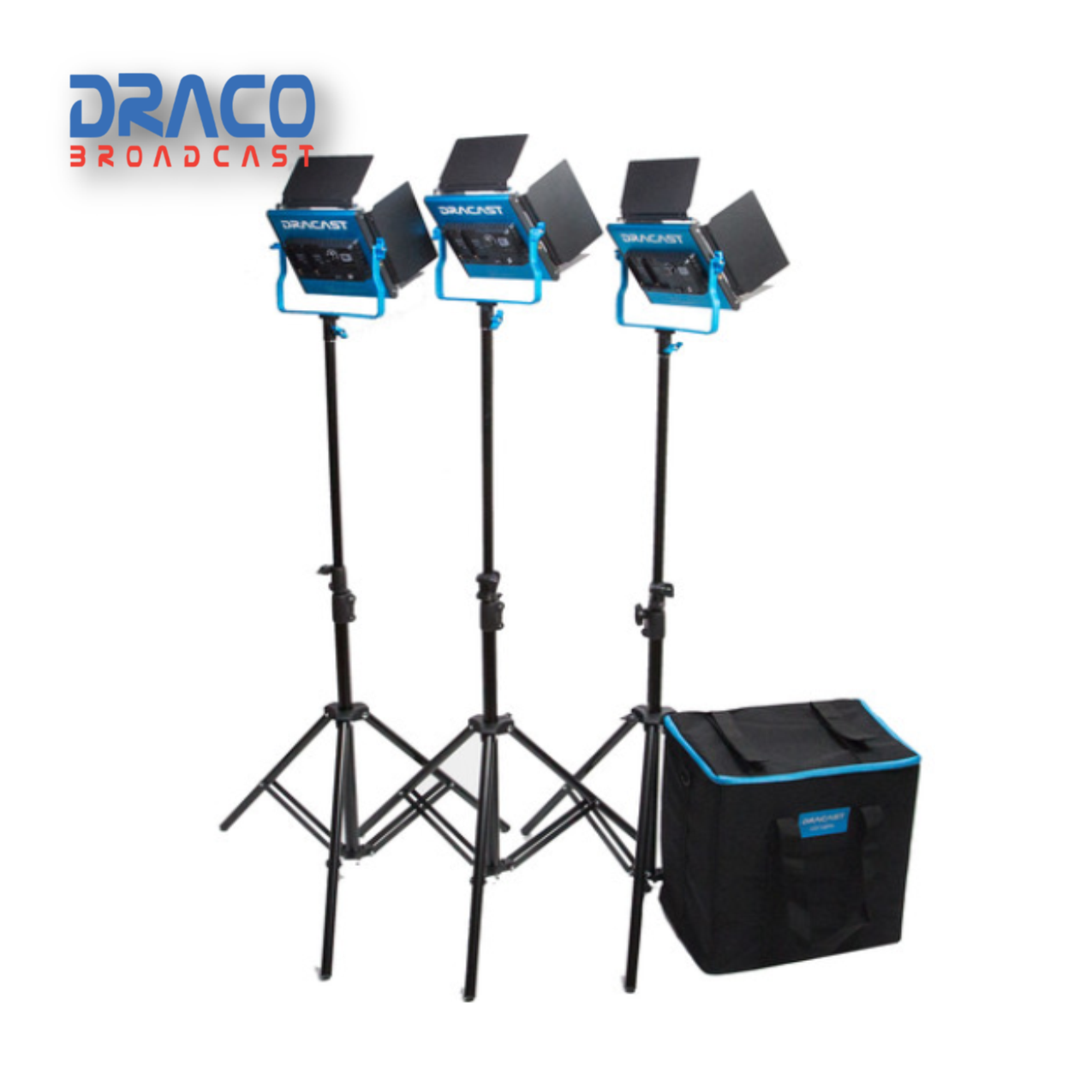 Dracast LED500 S-Series Daylight 3 Light Kit with V-Mount Battery Plates and Soft Case