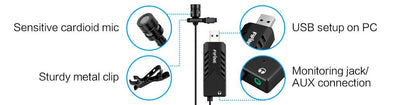 Fifine K053 Computer Usb Lapel Microphone For Skype Calls, Conferencing, Dictating, And Voice-over