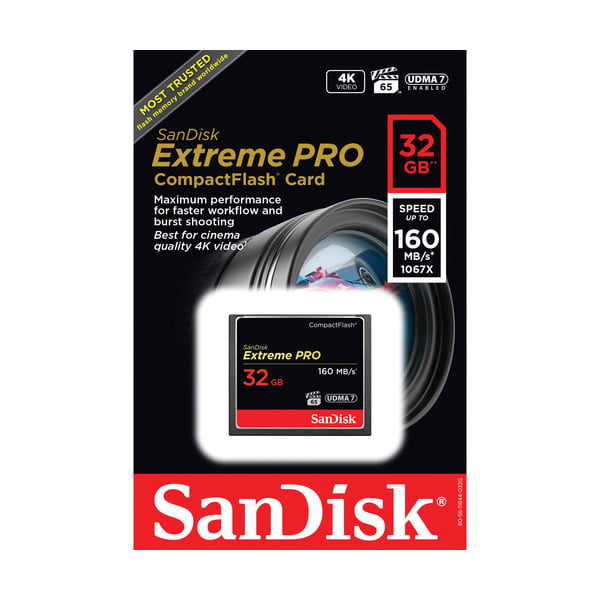 SanDisk 32GB Extreme Pro CompactFlash Memory Card (160MB/s)