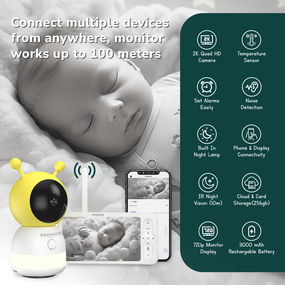 Promage Connect Smart WIFI 5” Baby Monitor With PTZ Camera