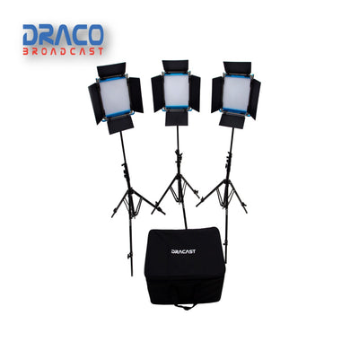 Dracast S-Series Led500 Bi-Color 3 Light Kit With V-Mount Battery Plates And Soft Case