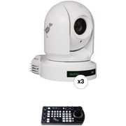 BirdDog Eyes P200 PTZ Kit with 3 x NDI Cameras and PTZ Keyboard (White)