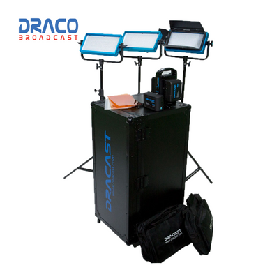 Dracast Plus LED500 Daylight 3-Light Location Kit with V-Mount and Gold Mount Battery Plates