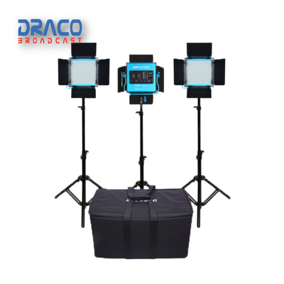Dracast S-Series Plus LED500 Daylight LED 3 Light Kit with NP-F Battery Plates and Nylon Padded Travel Case