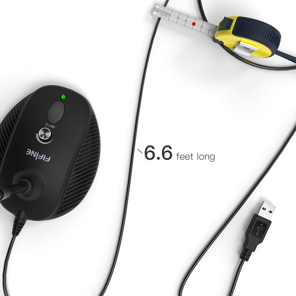 Fifine K052 USB PC Computer Microphone (Mute Button/Volume Dial/Led Indicator) For Conferencing