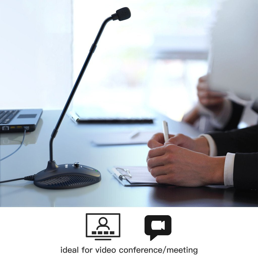 Fifine K052 USB PC Computer Microphone (Mute Button/Volume Dial/Led Indicator) For Conferencing