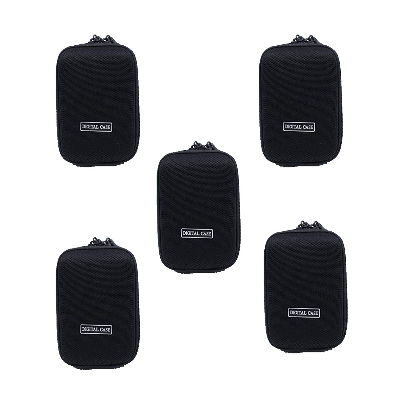 Solibag Carry Case -5003 Hardcase Pure Black L (With Shoulder Strap And Belt Loop) Suitable For Example Cybershot Dsc Hx60 Hx90 - Coolpix S9900 W100 W150 - Lumix Dmc Tz70 Tz80 - Powershot Sx710 Sx720 Pack Of 5Pcs