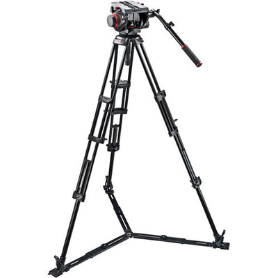 Manfrotto 509HD Video Head &amp; 545GB Aluminum Tripod Pro Ground-Twin Kit 100