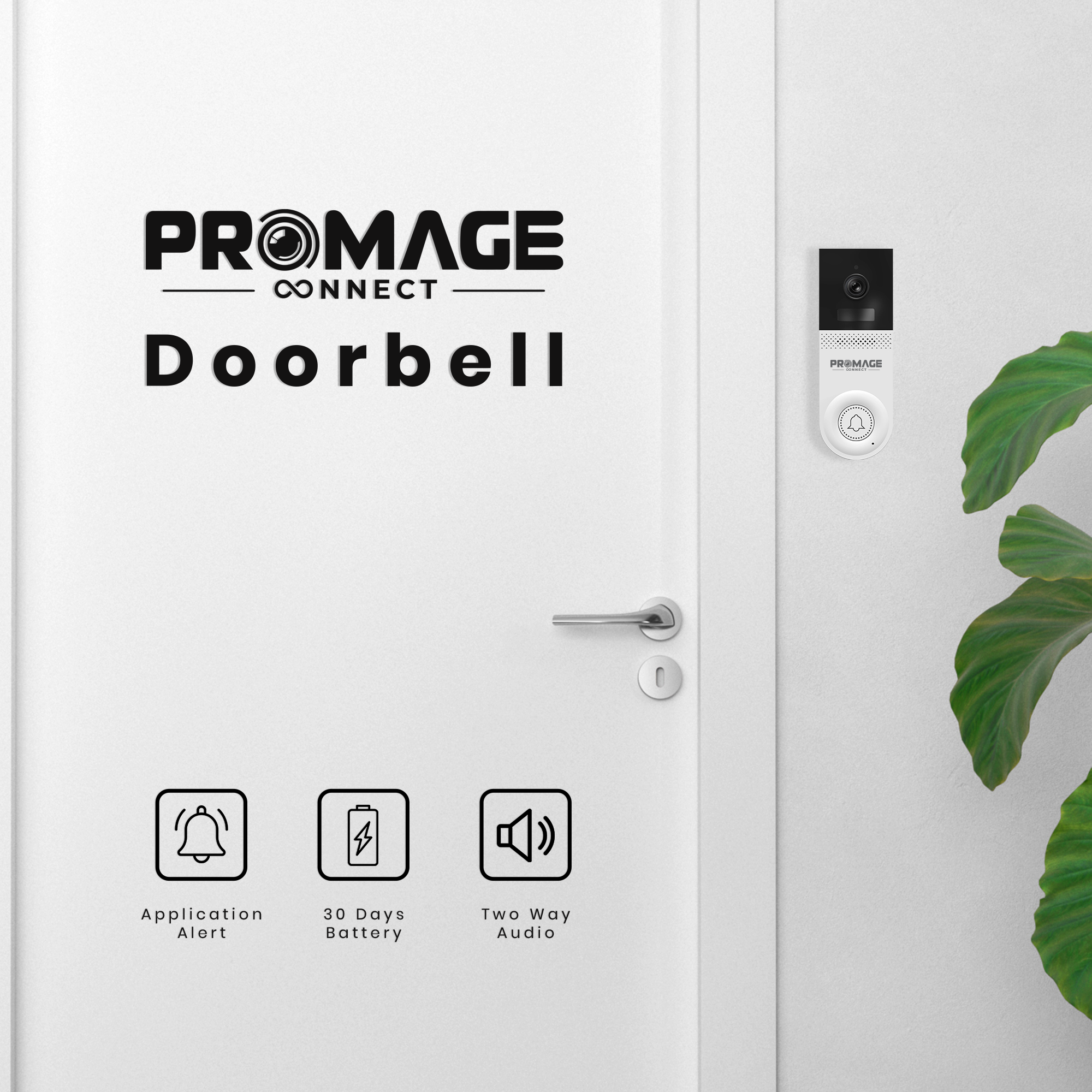 Promage Connect Smart WIFI DOORBELL WITH CHIME PC-D221-W