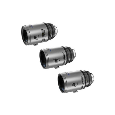 DZOFilm PAVO 2x Anamorphic Marco 65mm/180mm T2.8, 135mm T2.5 3-Lens Set (Blue Coating, PL/EF Mount, Feet)