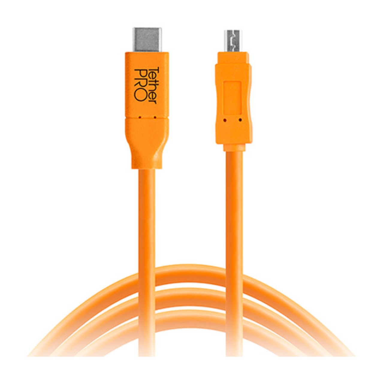 Tetherpro Usb Type-C Male To 8-Pin Mini-Usb 2.0 Type-B Male Cable (15', Orange)