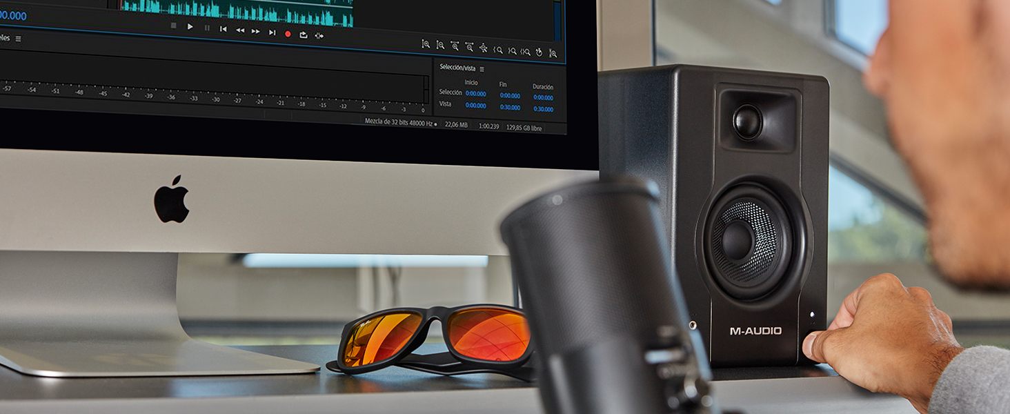 M-Audio BX3 - 120-Watt Powered Desktop Computer Speakers / Studio Monitors for Gaming, Music Production, Live Streaming and Podcasting (Pair)