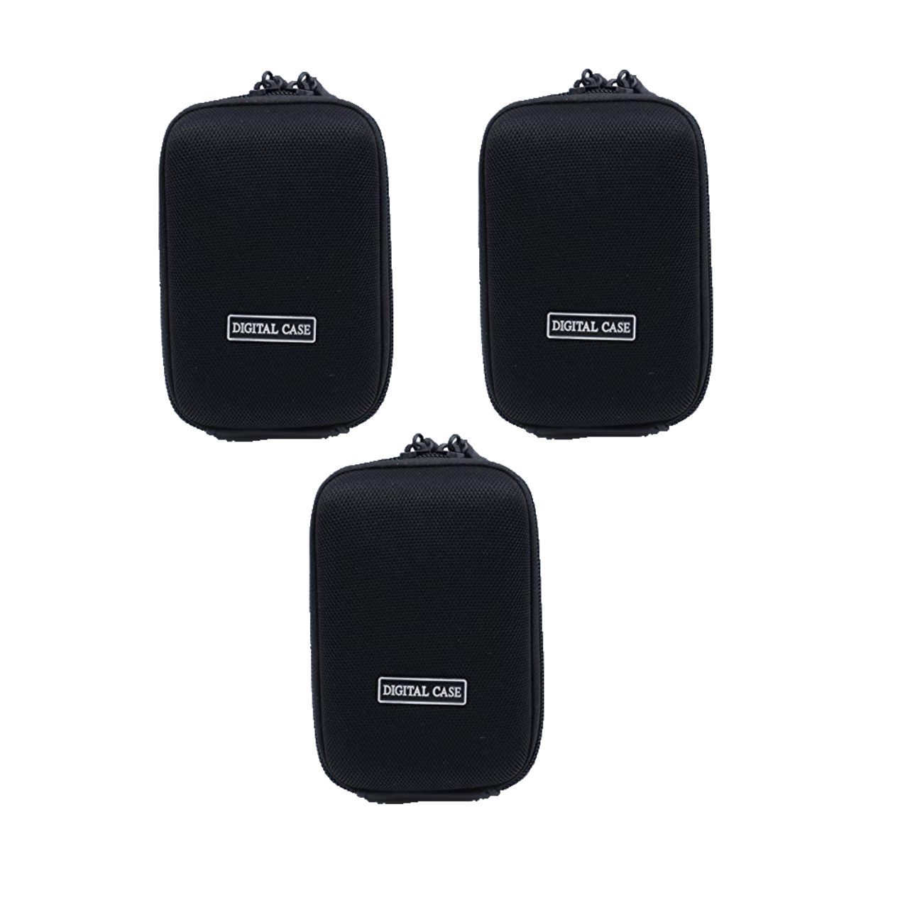 Solibag Carry Case -5003 Hardcase Pure Black L (With Shoulder Strap And Belt Loop) Suitable For Example Cybershot Dsc Hx60 Hx90 - Coolpix S9900 W100 W150 - Lumix Dmc Tz70 Tz80 - Powershot Sx710 Sx720 Pack Of 3Pcs
