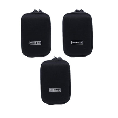 Solibag Carry Case -5003 Hardcase Pure Black L (With Shoulder Strap And Belt Loop) Suitable For Example Cybershot Dsc Hx60 Hx90 - Coolpix S9900 W100 W150 - Lumix Dmc Tz70 Tz80 - Powershot Sx710 Sx720 Pack Of 3Pcs