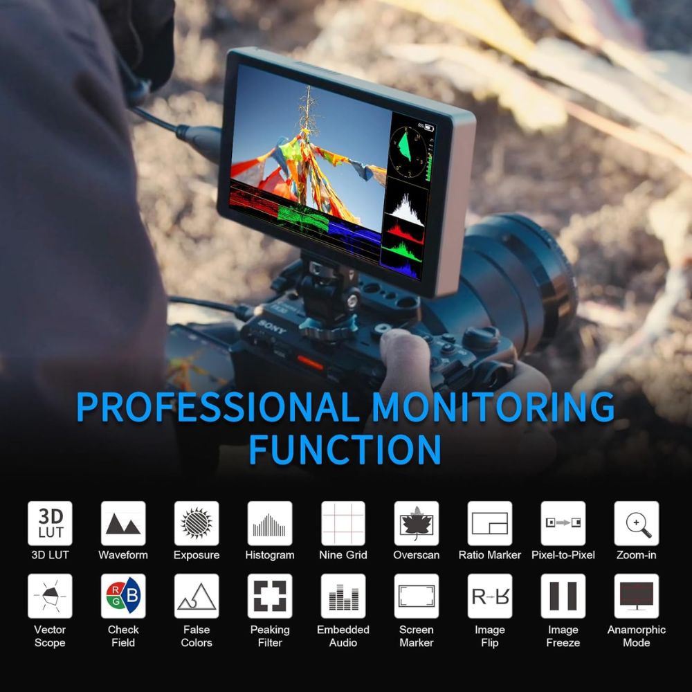 Feelworld P6XL 6-inch Field Monitor with Built-in Battery