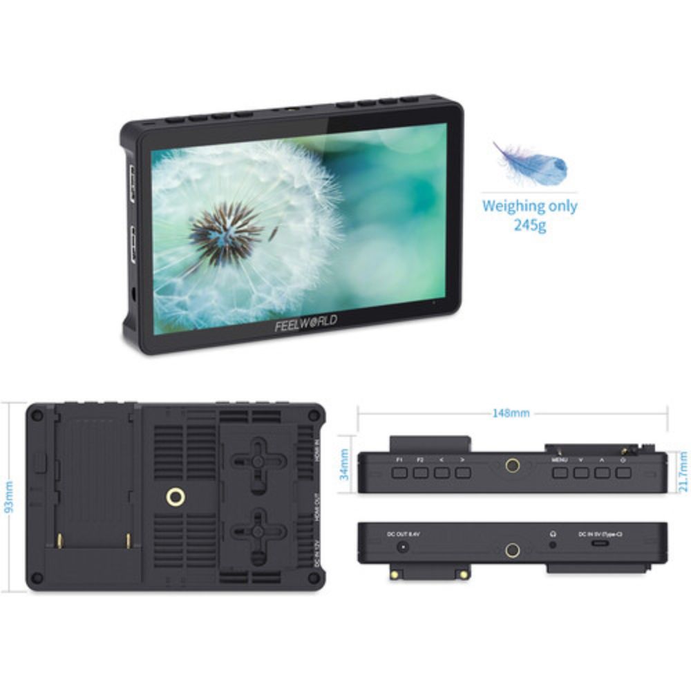 FEELWORLD F5 Pro V4 6” Touch Screen Camera Field Monitor