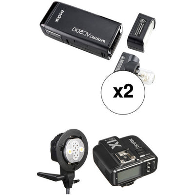 Godox AD200 TTL Pocket Dual Flash Kit with X1T-N Trigger for Nikon Cameras