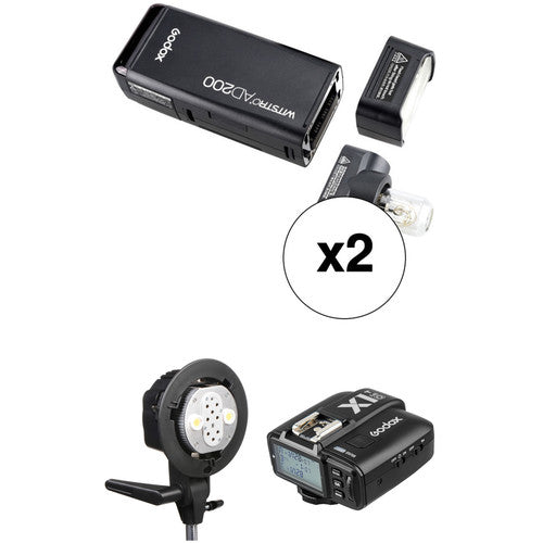 Godox AD200 TTL Pocket Dual Flash Kit with X1T-O Trigger for Olympus/Panasonic Cameras