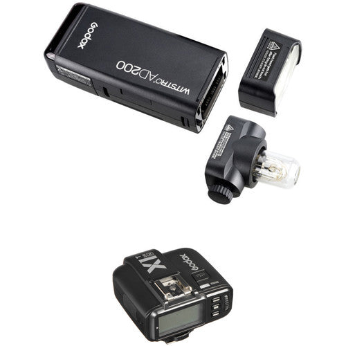 Godox AD200 TTL Pocket Flash with X1T-N Trigger Kit for Nikon Cameras
