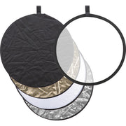 Godox Collapsible 5-In-1 Reflector Disc (24"", Black/Silver/Soft Gold &amp; Silver/White/Translucent)
