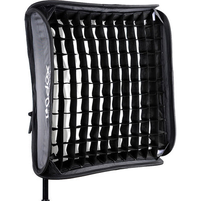 Godox S-Type Bowens Mount Flash Bracket with Softbox and Grid Kit (31.5 x 31.5"")