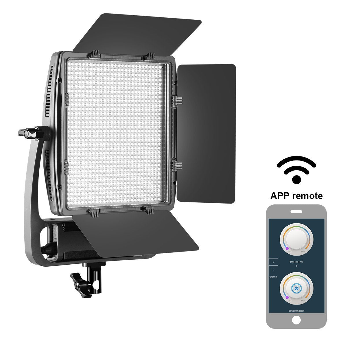 GVM Dimmable Bi-Color S900D LED Video Light and Stand Lighting Kit, with APP Intelligent Control System/CRI97 Dimmable 3200-5600K