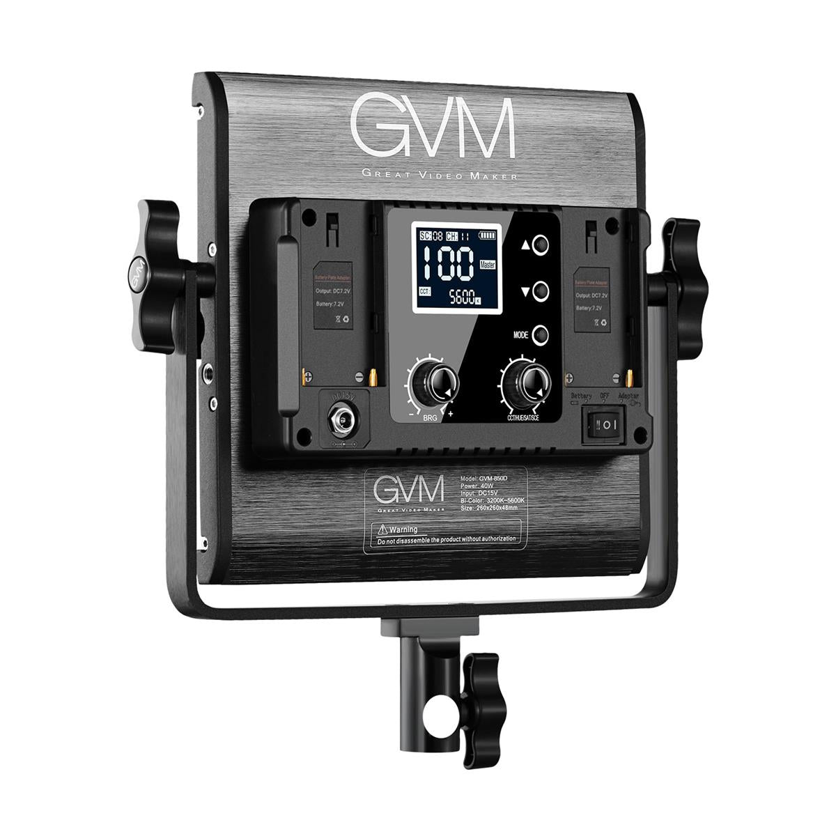 GVM 850D 40W Bi-Color RGB Studio Soft LED Panel 2-Light Kit
