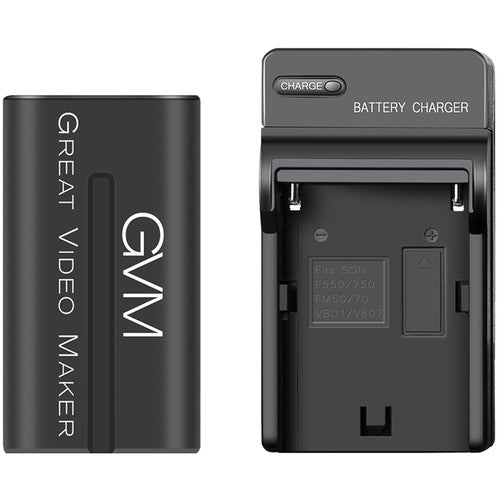GVM NPF970 6600mAh Battery with Travel Charger
