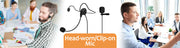 Fifine K031B Wireless USB Computer Lapel Microphone With Headsest For Fitness Class, Conferencing