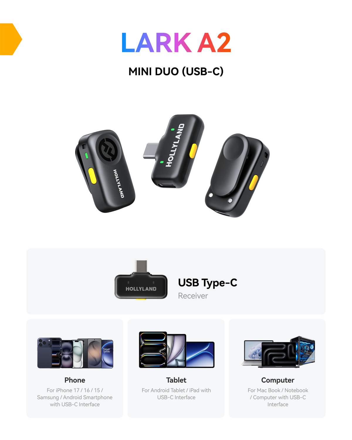 Hollyland Lark A2 Wireless Microphone (Space Gray) – view 7