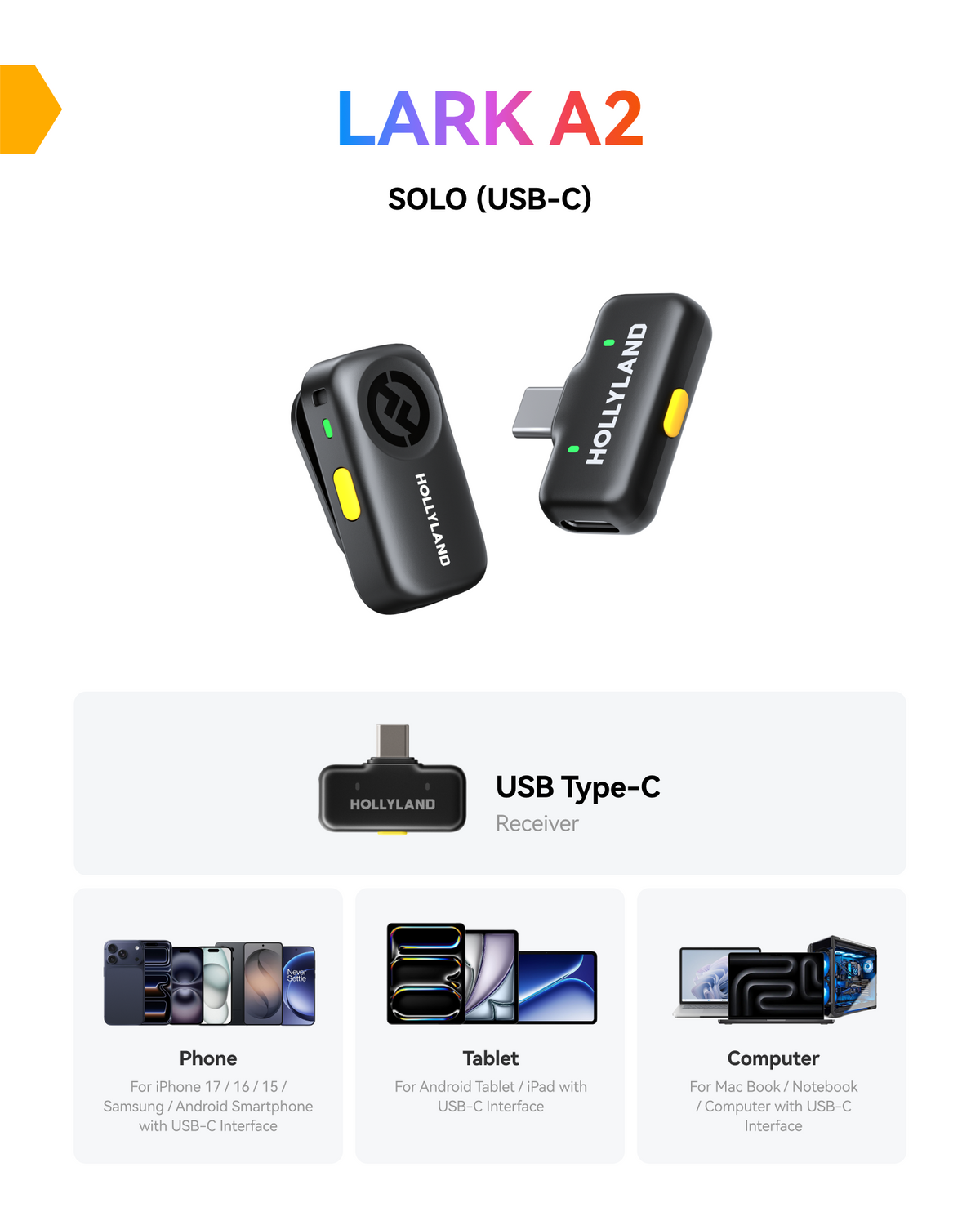 Hollyland Lark A2 Wireless Microphone (Space Gray) – view 8