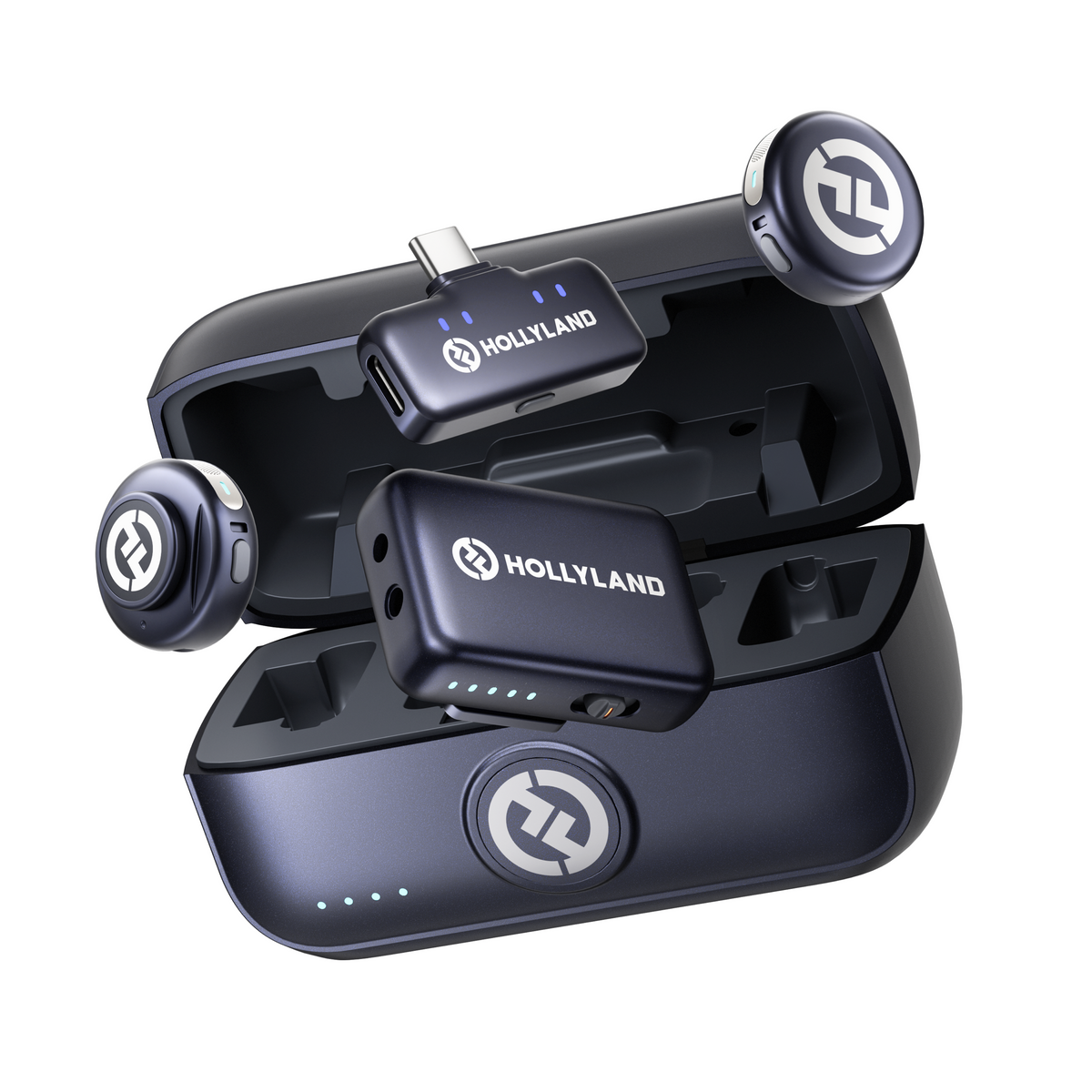 Hollyland Lark M3 Wireless Microphone System (Space Gray) – 2TX + 2RX (Camera RX + USB-C RX)