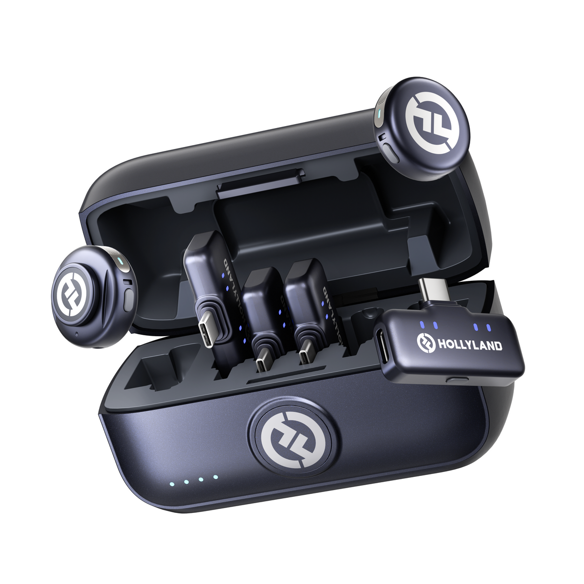 Hollyland Lark M3 Wireless Microphone System (Space Gray) – 2TX + 4RX (4x USB-C RX)