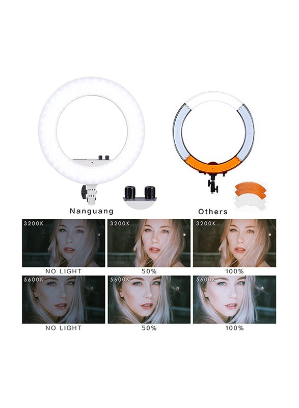 NANGUANG RING LIGHT V48C - R480C WITH MIRROR &amp; BRACKET BLACK