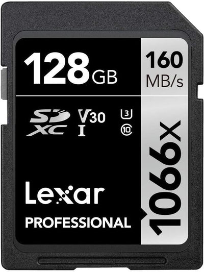 Lexar Professional 1066X SDXC UHS-I Cards (64 GB-1 TB) - 128 GB