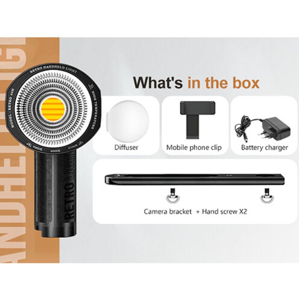 LensGo 40H Retro Handheld Video Light