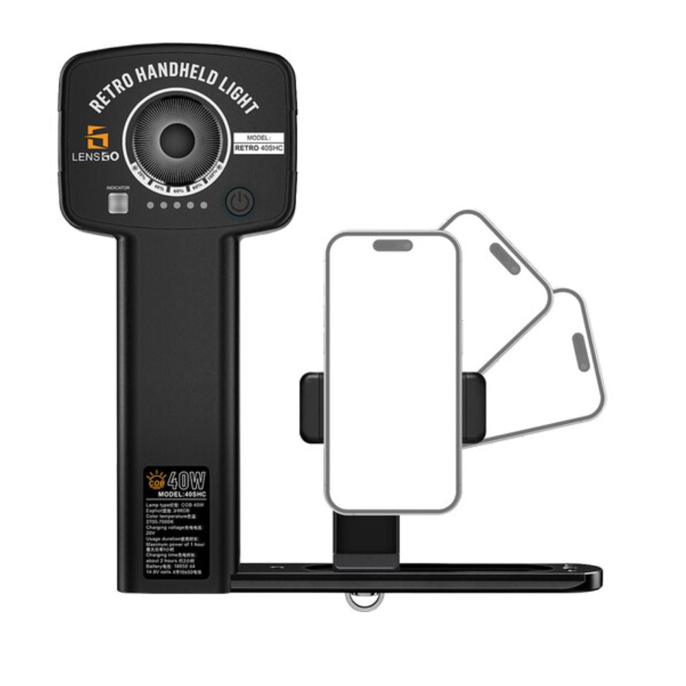 LENSGO 40SHC PRO Retro Handheld Bi-Color LED Light