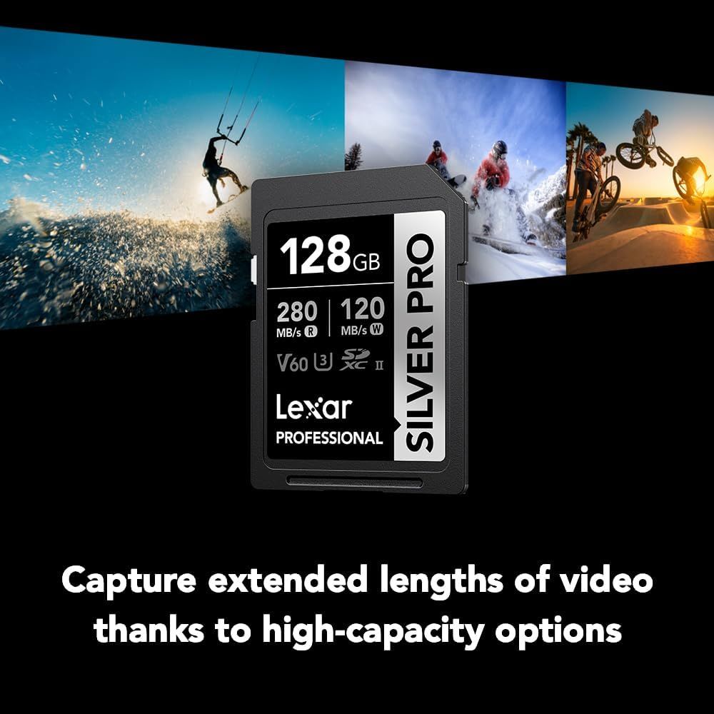 128GB Lexar® Professional SILVER PRO SDXC™ UHS-II Card