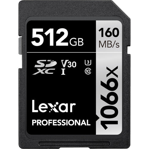 Lexar Professional 1066X SDXC UHS-I Cards (64 GB-1 TB) - 512 GB