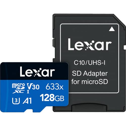 Lexar 128GB High-Performance 633x microSDHC™ UHS-I With Adapter