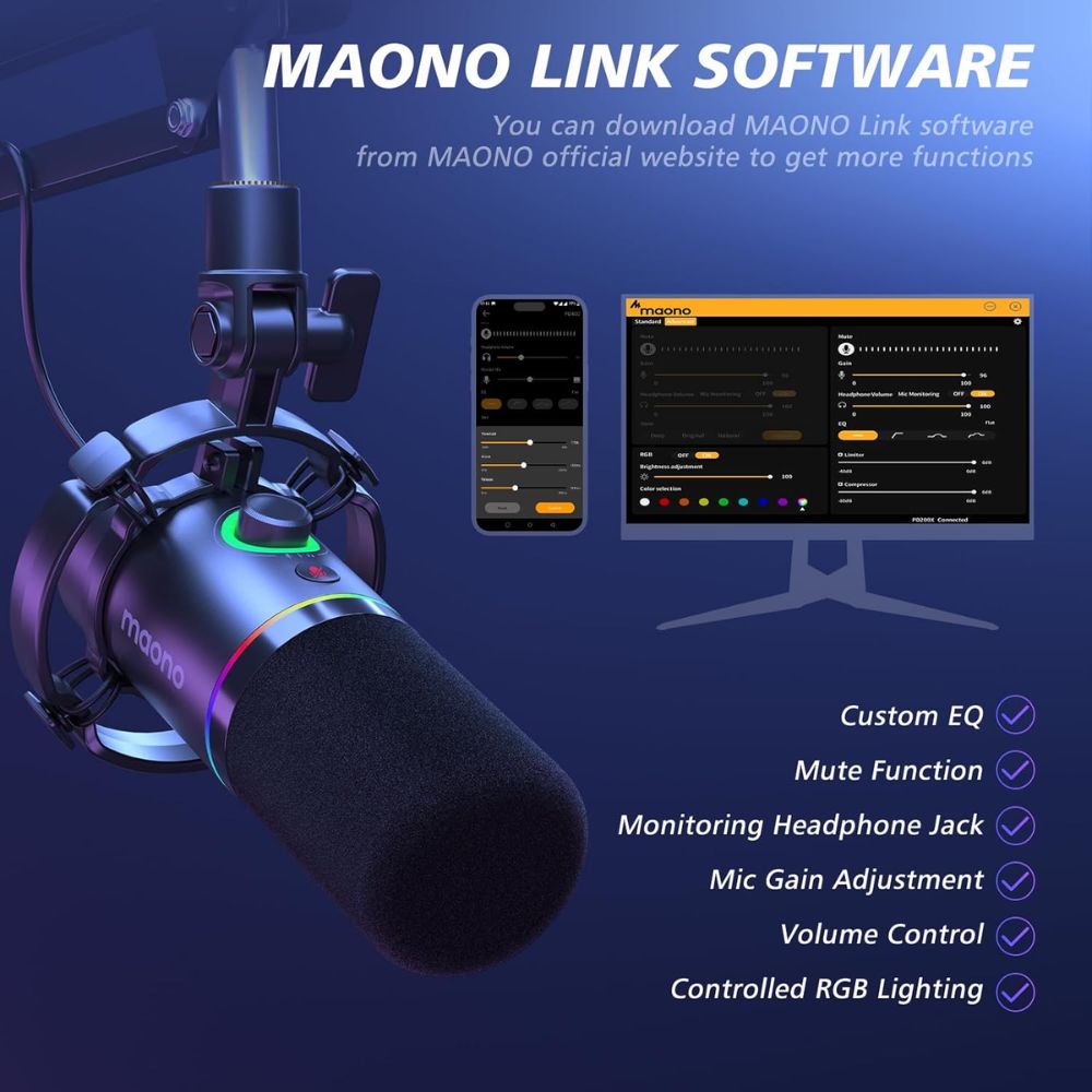 Maono PD200XS USB/XLR Dynamic Podcast Microphone Kit
