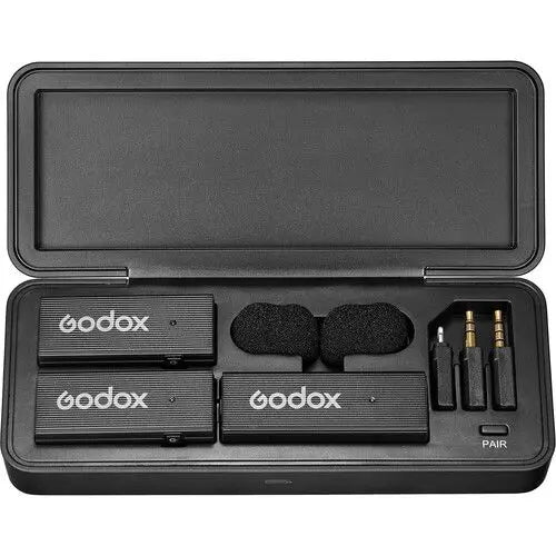 Godox MoveLink Mini LT Kit 2 2.4GHz Wireless Microphone System Black for All Devices