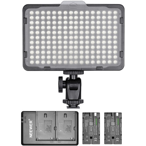 Neewer 176-LED Video Light Kit with 2 Batteries &amp; Dual USB Charger