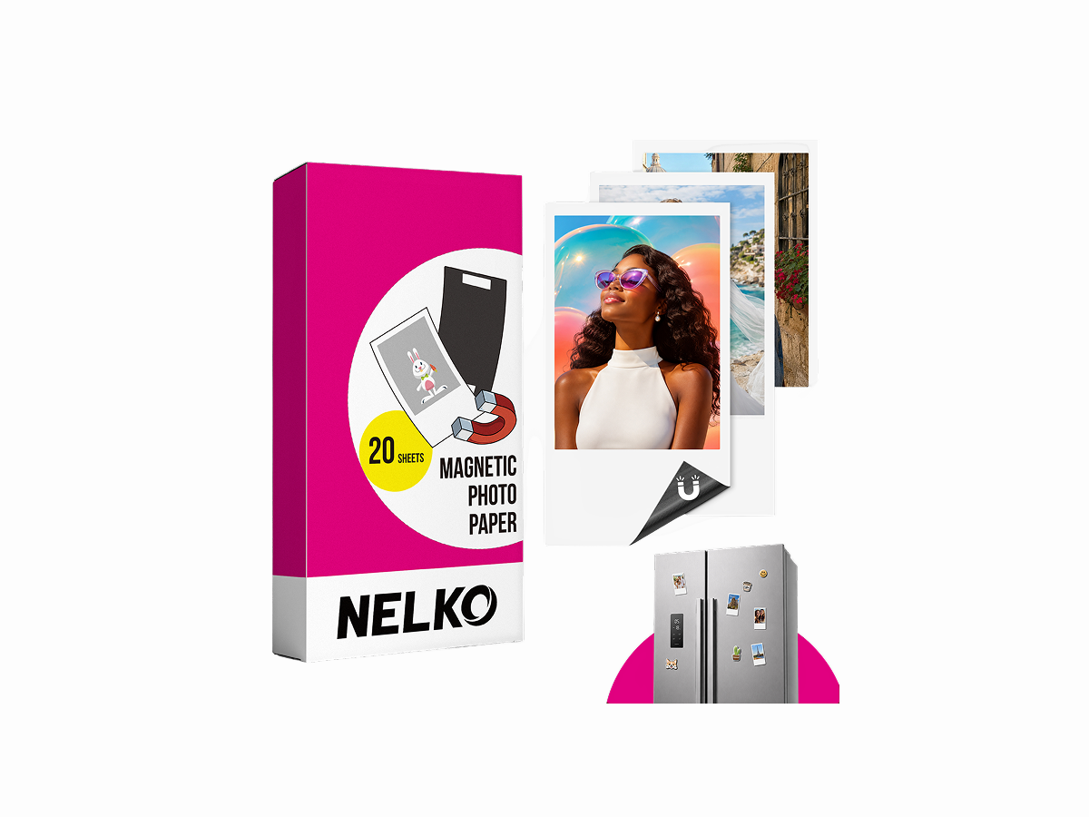 Nelko 2.06x3.54 Inch Magnetic Photo Paper for PP01 & PP03 (20 Sheets)
