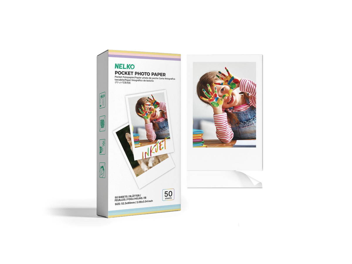Nelko 2x3 Inch Sticker Photo Paper for PP01 & PP03 (50 Sheets)