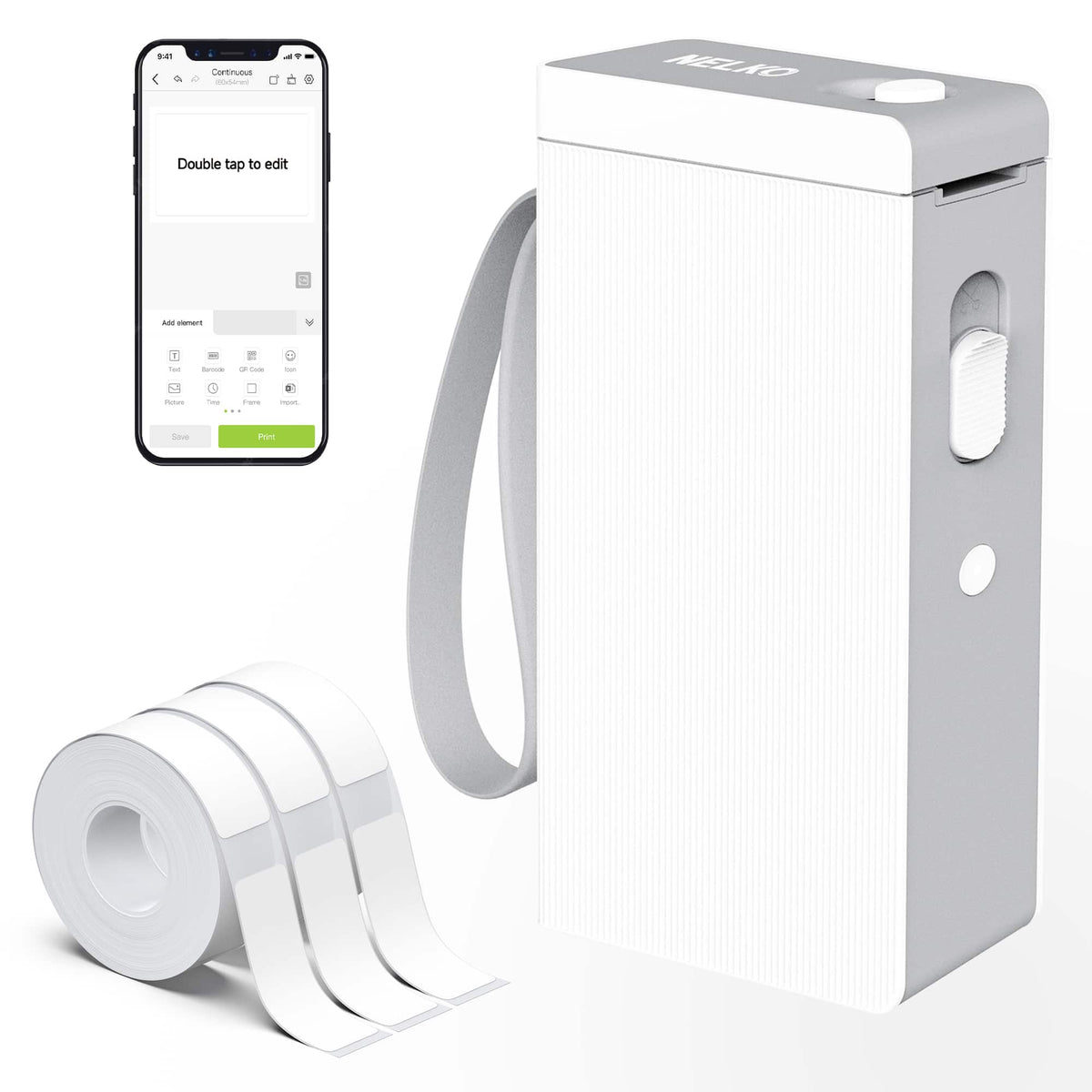 Nelko P22 Portable Bluetooth Label Printer (White) – view 2